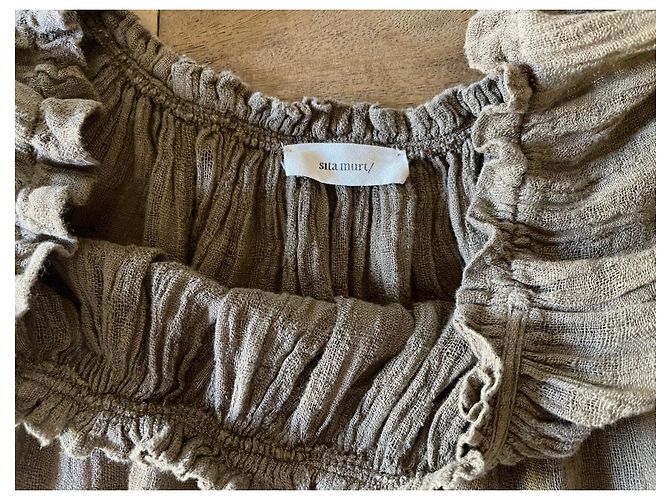 Taupe-beiges Leinentop Sita Murt T.36 - Ansicht 4