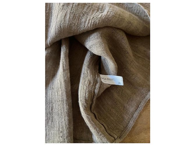 Taupe-beiges Leinentop Sita Murt T.36 - Ansicht 5
