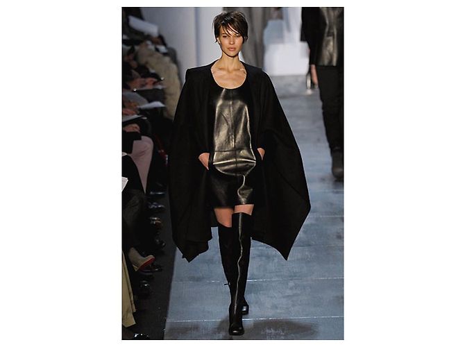 Vestido de cuero Michael Kors 1 línea de pasarela Negro - vista 2