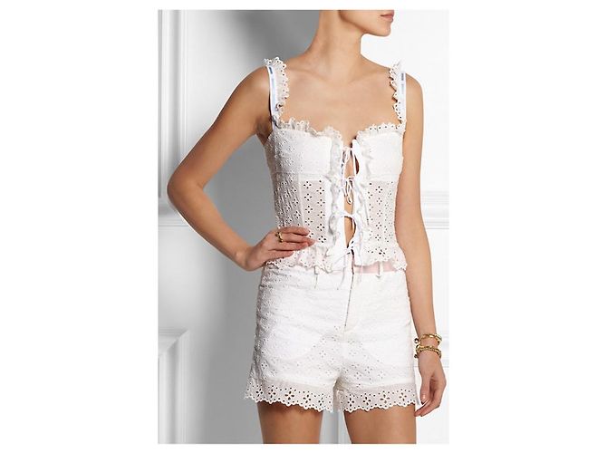 Top Chloé de algodón con bordado inglés blanco - vista 2