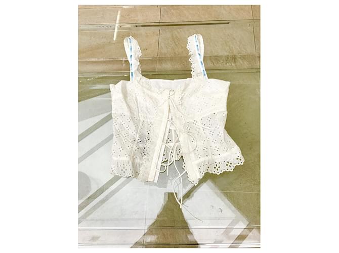 Top Chloé de algodón con bordado inglés blanco - vista 3
