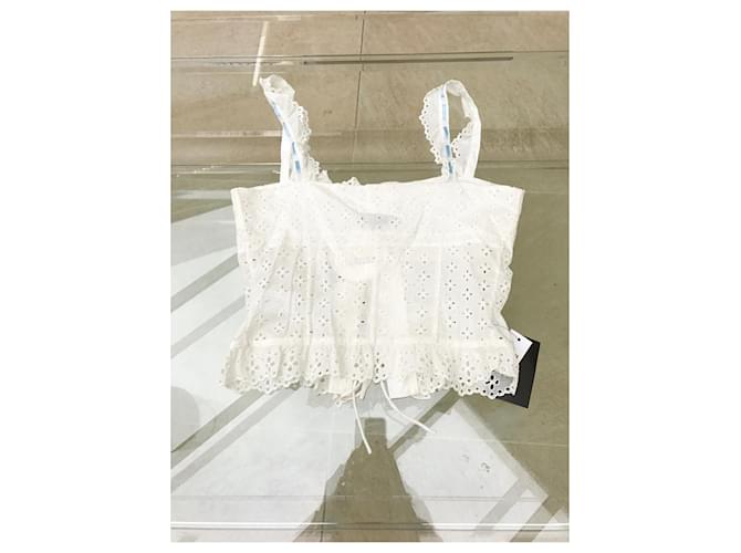 Top Chloé de algodón con bordado inglés blanco - vista 4