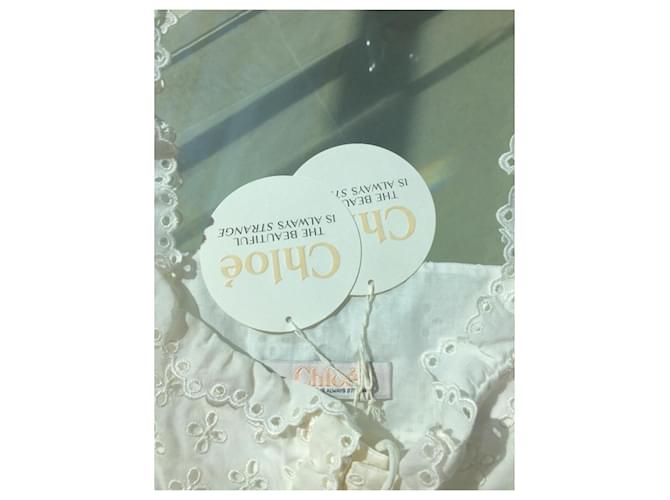 Top Chloé de algodón con bordado inglés blanco - vista 6