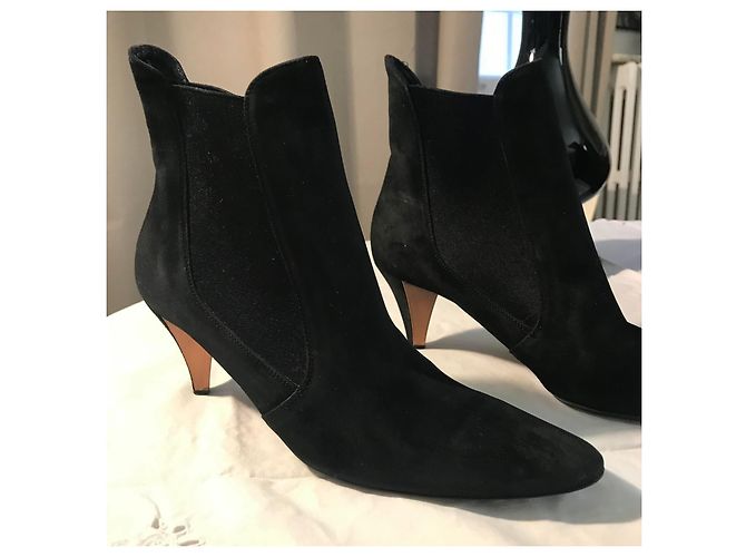 Miu Miu BOTINES TACÓN PEQUEÑO Ébano - vista 3