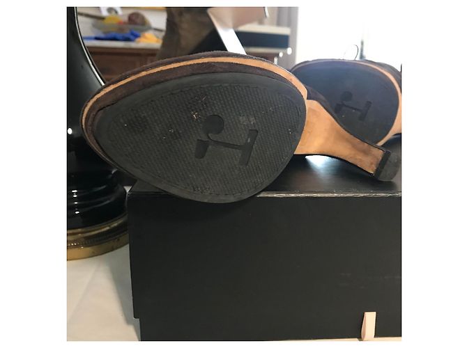 Stivaletti con lacci Repetto in nubuck cioccolato - vista 4