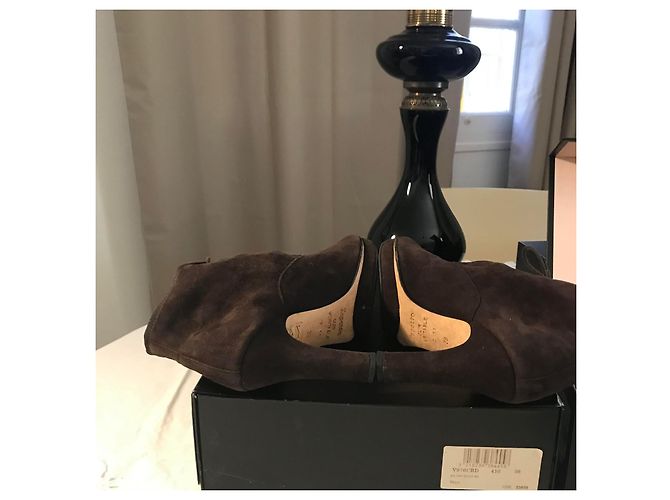Stivaletti con lacci Repetto in nubuck cioccolato - vista 8