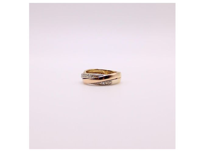 Autre Marque Squillare 3 ori 750%o stile anelli ad incastro e diamanti Gold hardware - vista 4