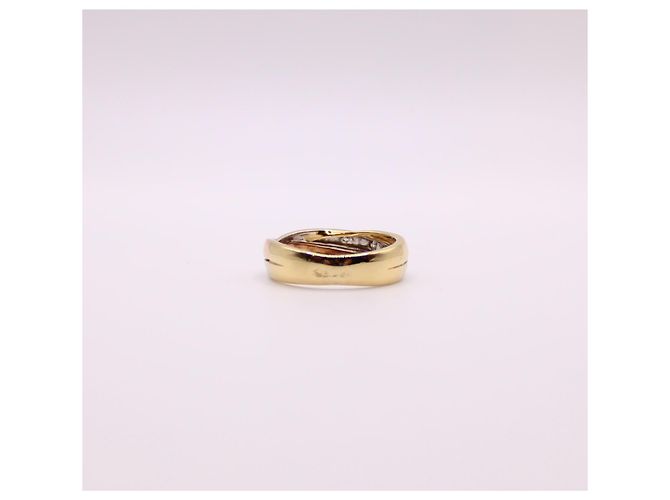Autre Marque Squillare 3 ori 750%o stile anelli ad incastro e diamanti Gold hardware - vista 6