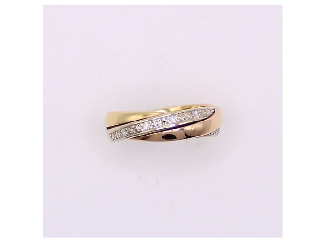 Autre Marque Squillare 3 ori 750%o stile anelli ad incastro e diamanti Gold hardware - vista 8