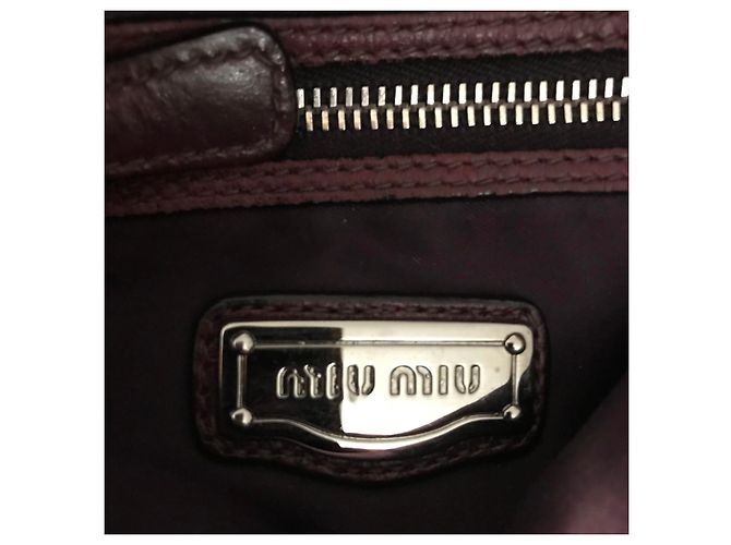 Borsa Miu Miu in pelle fucsia e melanzana Rosa - vista 4