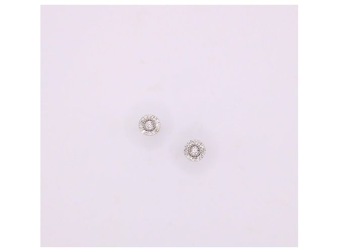 Autre Marque Weißgold-Ohrringe 750%o Diamantpflaster Silber Hardware - Ansicht 3
