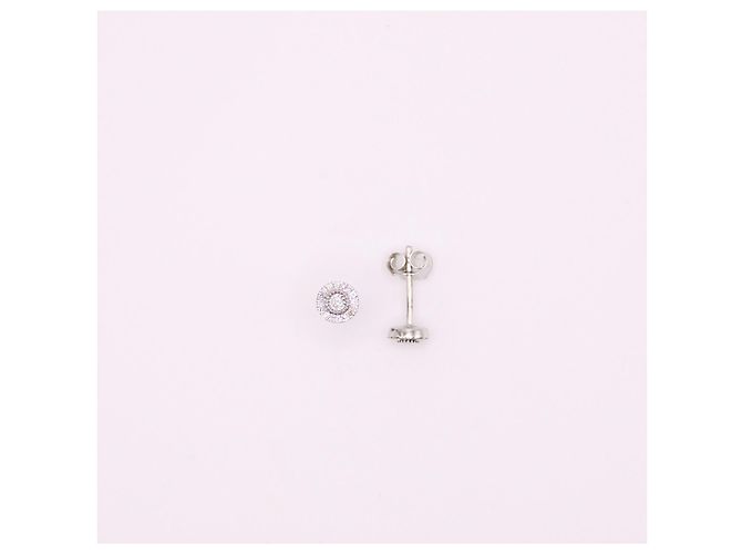 Autre Marque Weißgold-Ohrringe 750%o Diamantpflaster Silber Hardware - Ansicht 4