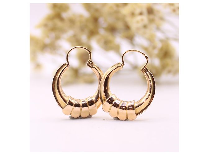 Autre Marque Orecchini a cerchio in oro rosa 750%O Gold hardware - vista 2