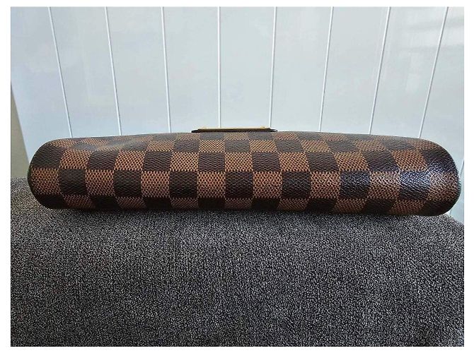 Louis Vuitton Borsa Damier Ebene Eva con Catena Marrone - vista 5