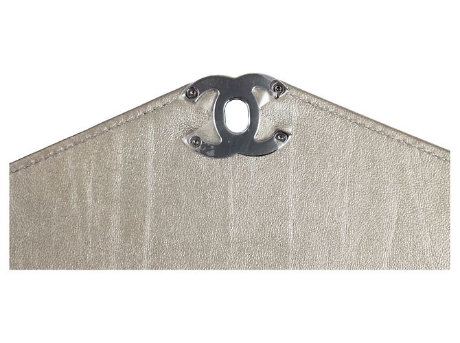 Borsa con patta Chevron decorata con "catena di paillettes" Chanel Argento - vista 5