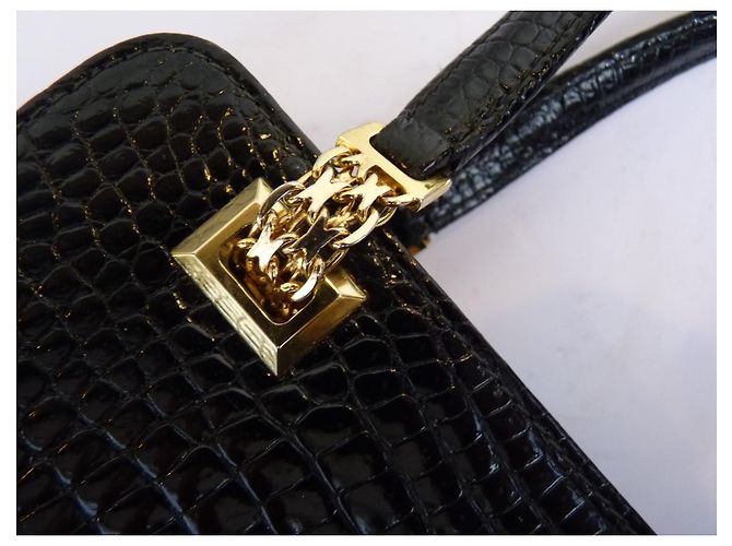 Borsa Gucci in pelle di coccodrillo nero - vista 10