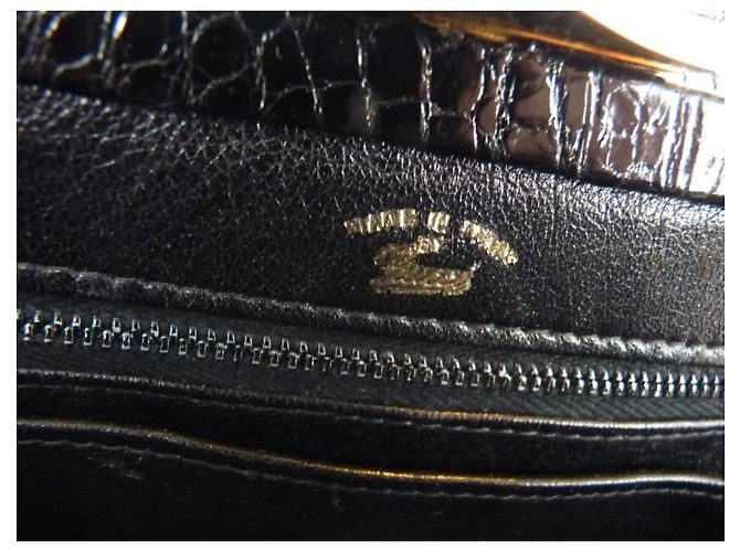 Borsa Gucci in pelle di coccodrillo nero - vista 11