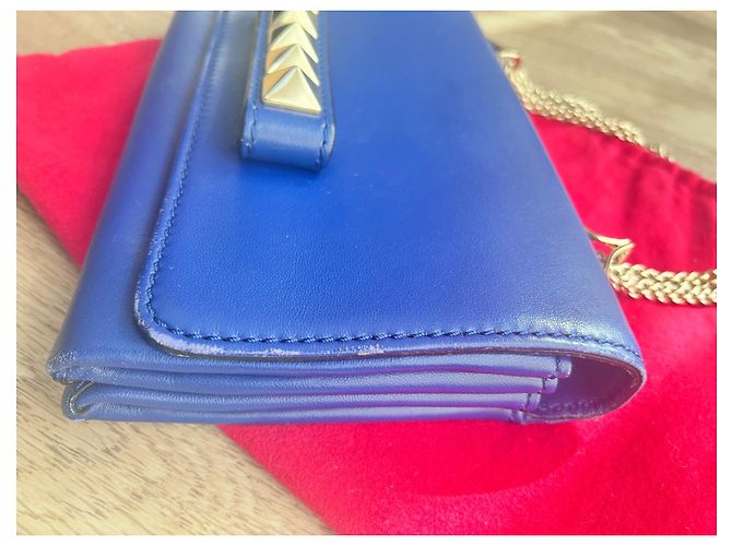 Borsa Valentino Garavani Rockstud in pelle blu - vista 12