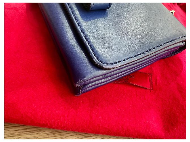 Borsa Valentino Garavani Rockstud in pelle blu - vista 13