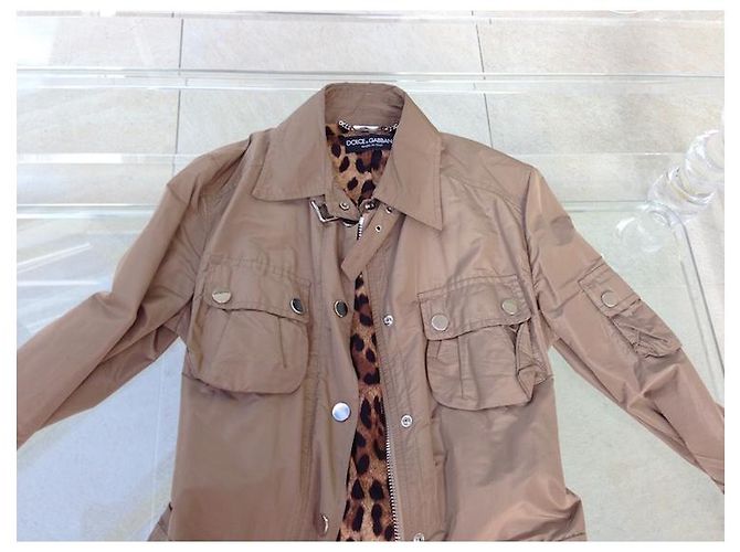 Parka Dolce & Gabbana Caqui Estampado de leopardo - vista 2