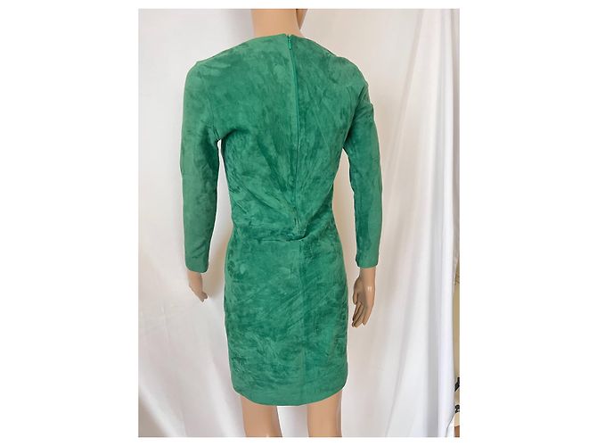 Enes Kleid aus Wildleder in Grün - Ansicht 3