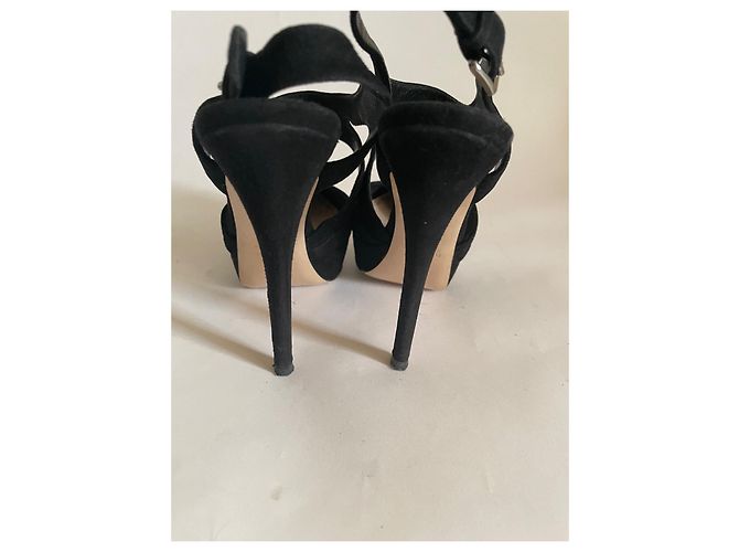 Miu Miu black suede platform heels - view 10