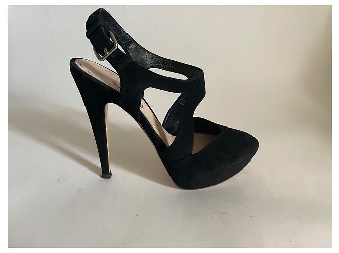 Miu Miu black suede platform heels - view 12