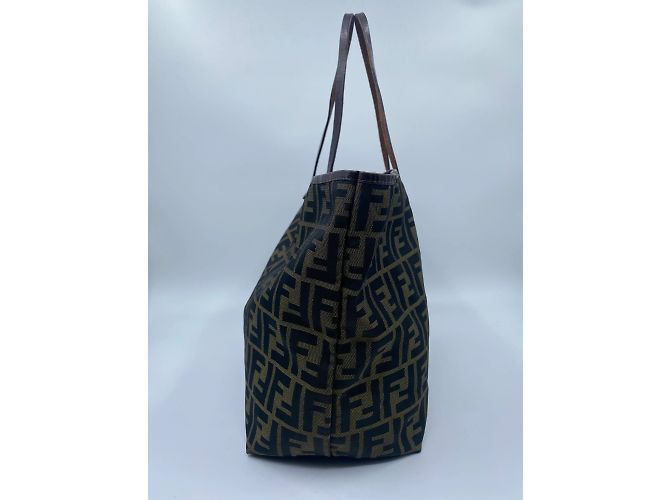 Shopper Fendi in tela marrone - vista 4