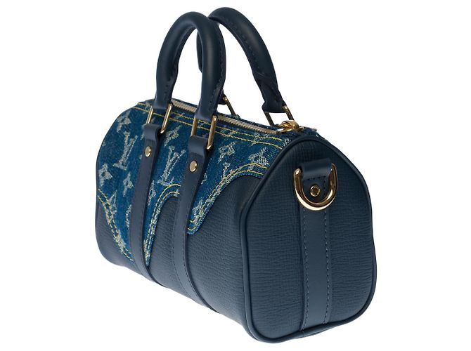 Louis Vuitton BORSONE DA VIAGGIO KEEPALL IN DENIM BLU - 133217934 - vista 3