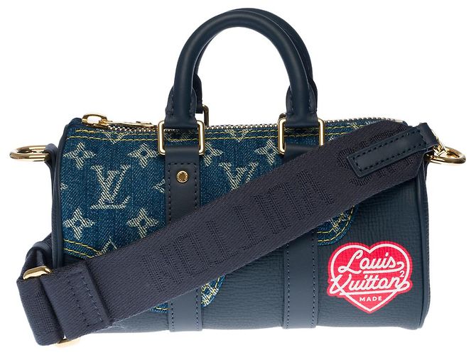 Louis Vuitton BORSONE DA VIAGGIO KEEPALL IN DENIM BLU - 133217934 - vista 5