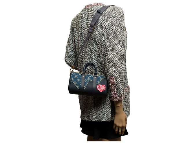 Louis Vuitton BORSONE DA VIAGGIO KEEPALL IN DENIM BLU - 133217934 - vista 7