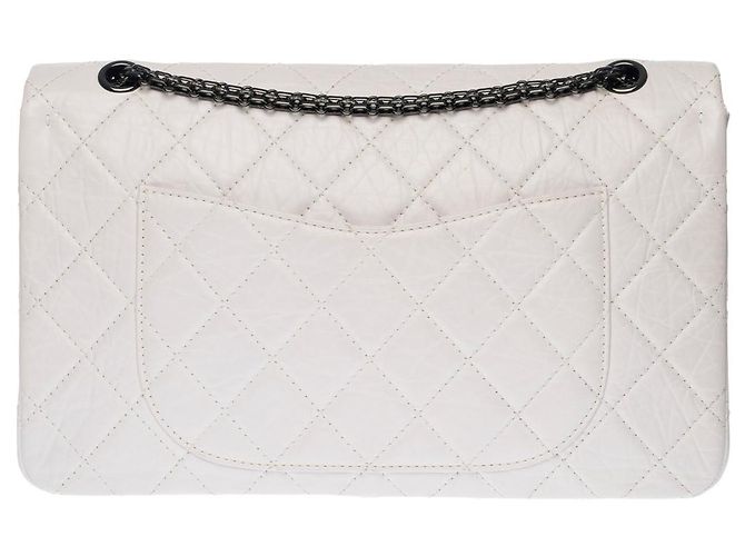 Mademoiselle Borsa Chanel 2.55 in Pelle Bianca - 1213131000 Bianco - vista 2
