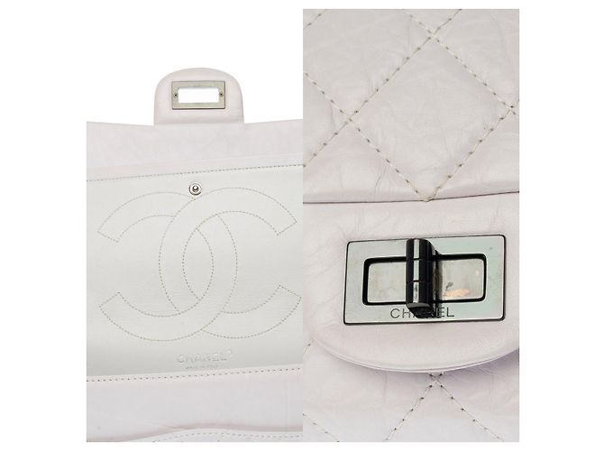 Mademoiselle Borsa Chanel 2.55 in Pelle Bianca - 1213131000 Bianco - vista 6