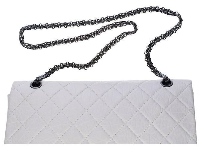 Mademoiselle Borsa Chanel 2.55 in Pelle Bianca - 1213131000 Bianco - vista 9
