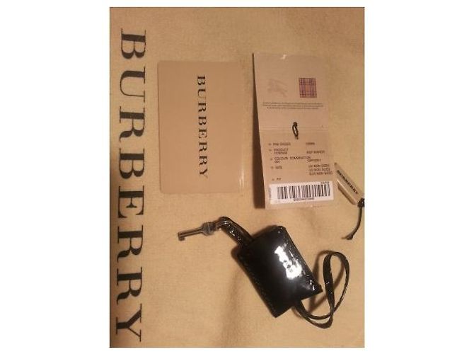 Borsa Burberry in vernice nera trapuntata Nero - vista 8
