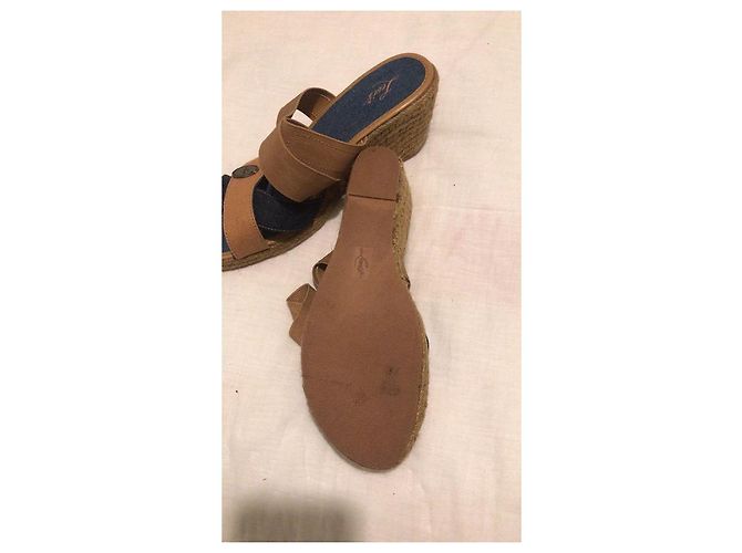 Sandali con zeppa Levi's in denim blu - vista 3