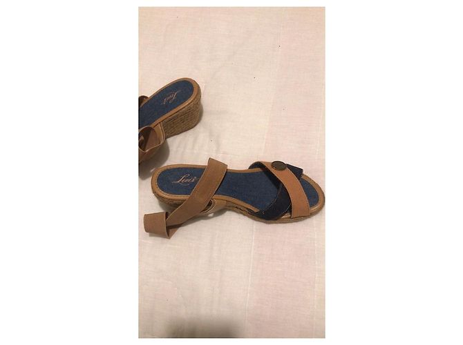 Sandali con zeppa Levi's in denim blu - vista 4