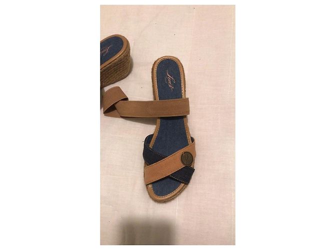 Sandali con zeppa Levi's in denim blu - vista 5