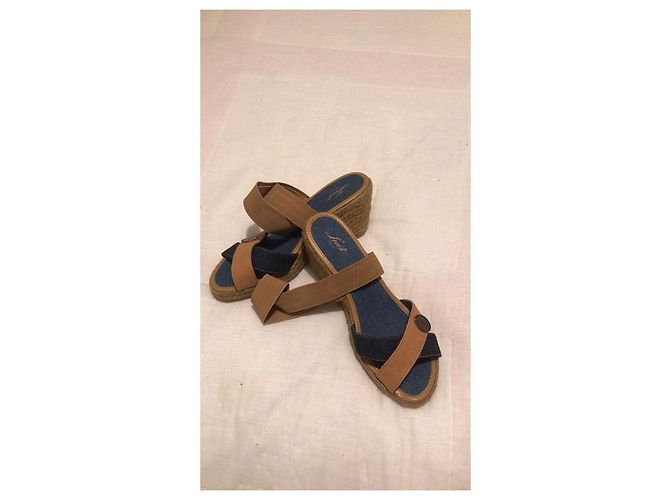 Sandali con zeppa Levi's in denim blu - vista 8