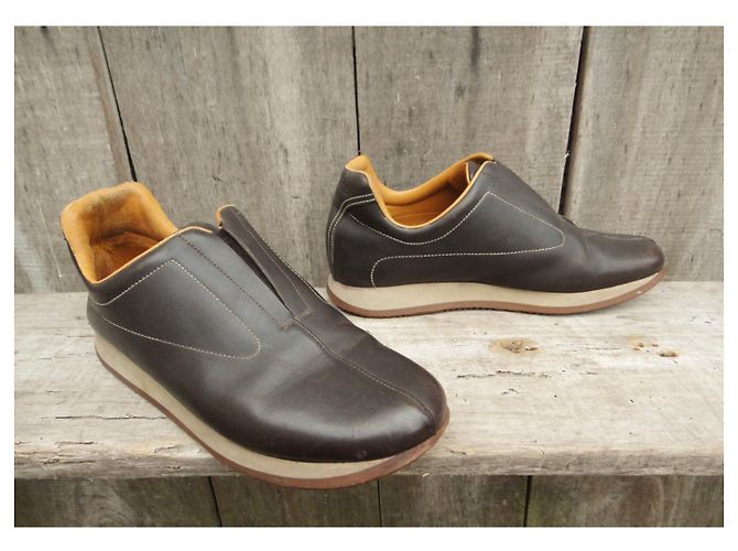 Hermès Hermes scarpe da ginnastica p 38,5 Marrone scuro - vista 2