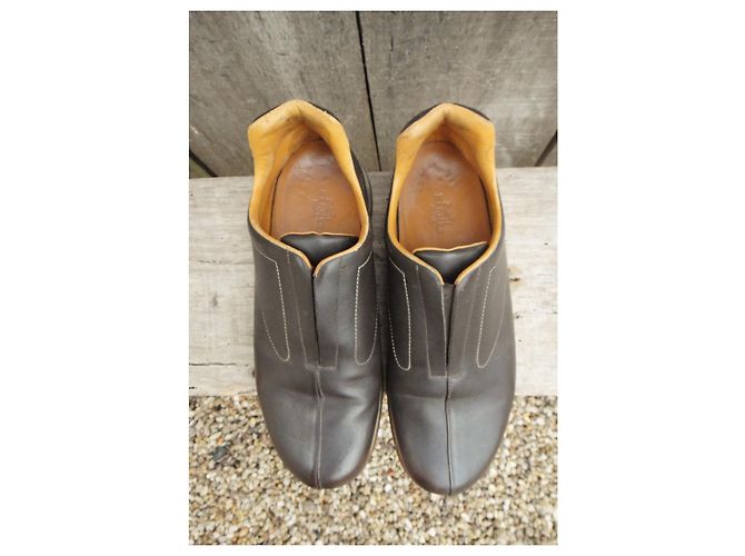 Hermès Hermes scarpe da ginnastica p 38,5 Marrone scuro - vista 4
