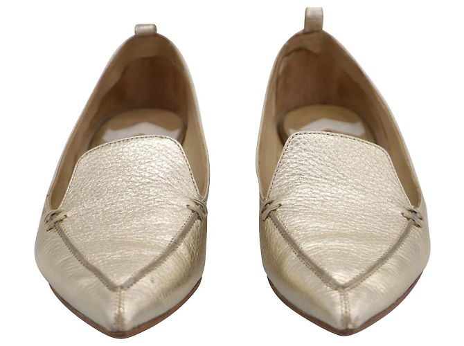 Nicholas Kirkwood Mocassini Beya in Pelle Oro D'oro Metallico - vista 3