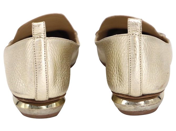 Nicholas Kirkwood Mocassini Beya in Pelle Oro D'oro Metallico - vista 4