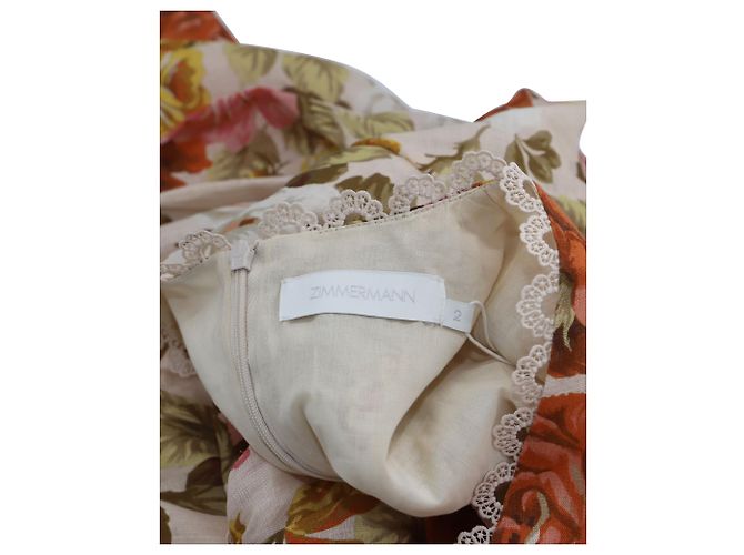 Zimmermann Bonita Strampler mit Blumenmuster aus mehrfarbigem Leinen - vue 4