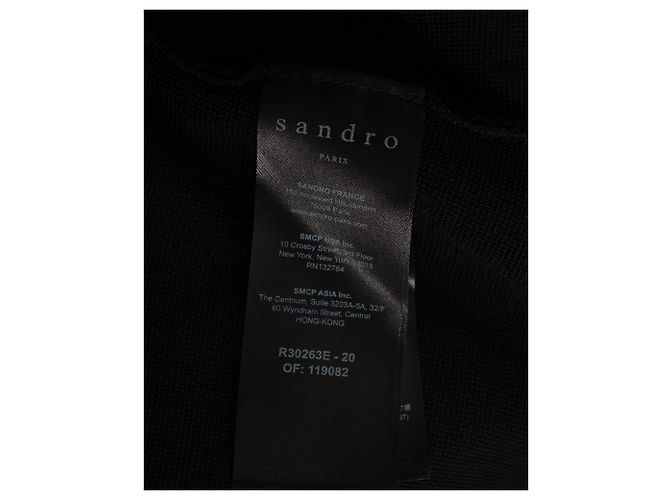 Sandro Paris Stretch-Midikleid ohne Ärmel in schwarzer Viskose - Ansicht 5