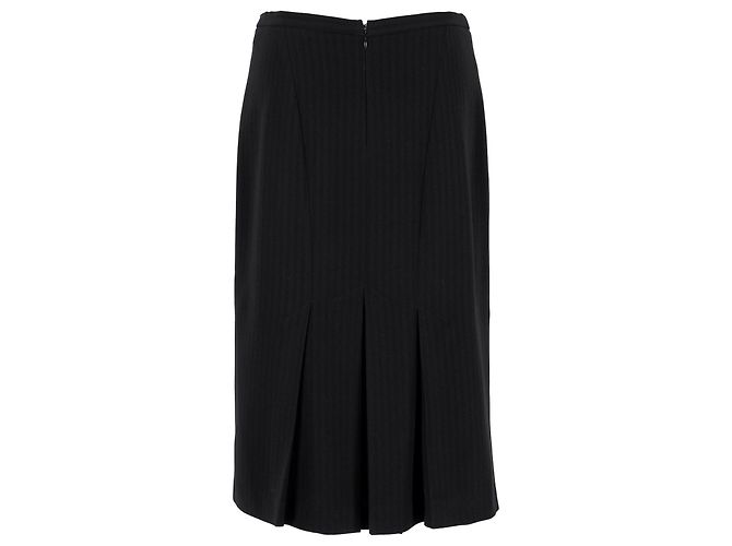FALDA LÁPIZ A MEDIDA DE RAYAS Max Mara en triacetato negro - vista 3
