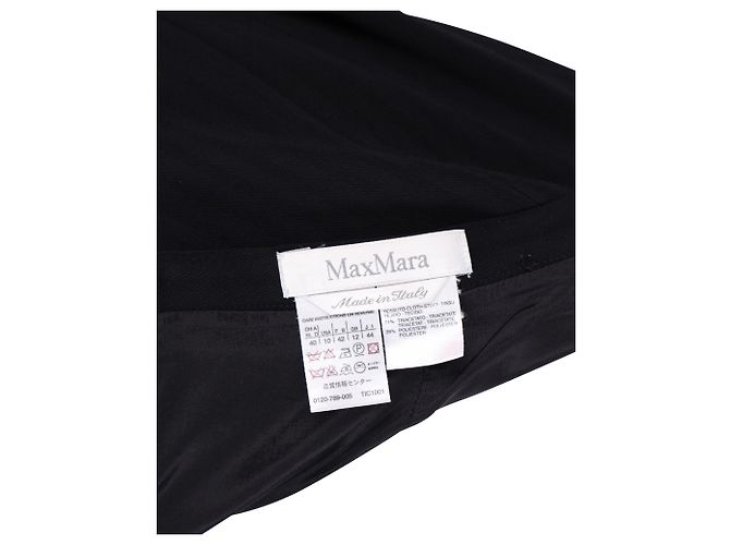 FALDA LÁPIZ A MEDIDA DE RAYAS Max Mara en triacetato negro - vista 4