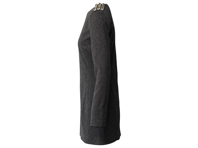 Chloé Chloe Epaulettes Etuikleid aus schwarzer Wolle - Ansicht 2