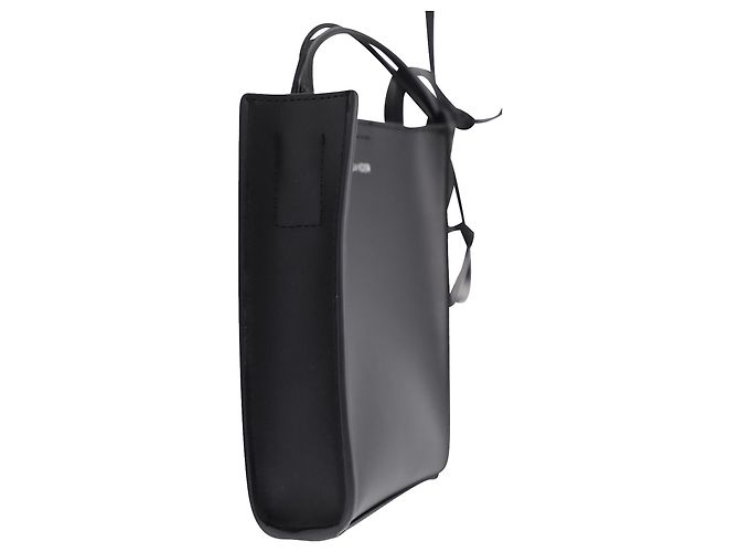 Bolsa tiracolo pequena Jil Sander Tangle em couro de bezerro preto - vista 12