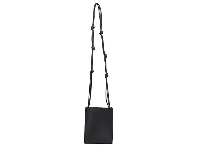Bolsa tiracolo pequena Jil Sander Tangle em couro de bezerro preto - vista 3